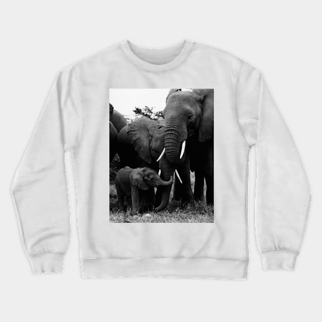 Vintage Kenya Elephants Crewneck Sweatshirt by In Memory of Jerry Frank